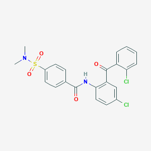 molecular formula C22H18Cl2N2O4S B2704646 N-[4-chloro-2-(2-chlorobenzoyl)phenyl]-4-(dimethylsulfamoyl)benzamide CAS No. 313646-75-2