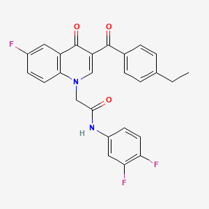 molecular formula C26H19F3N2O3 B2704658 N-(3,4-difluorophenyl)-2-[3-(4-ethylbenzoyl)-6-fluoro-4-oxo-1,4-dihydroquinolin-1-yl]acetamide CAS No. 866590-52-5