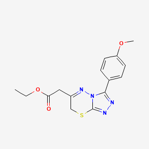 molecular formula C15H16N4O3S B2704659 ethyl 2-[3-(4-methoxyphenyl)-7H-[1,2,4]triazolo[3,4-b][1,3,4]thiadiazin-6-yl]acetate CAS No. 565207-39-8