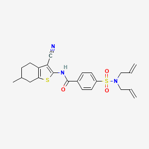 molecular formula C23H25N3O3S2 B2704668 N-(3-cyano-6-methyl-4,5,6,7-tetrahydrobenzo[b]thiophen-2-yl)-4-(N,N-diallylsulfamoyl)benzamide CAS No. 393838-32-9
