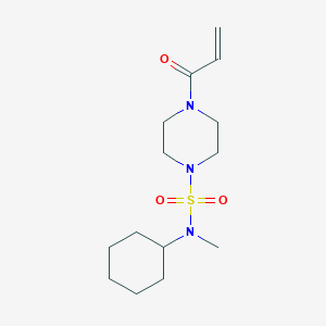 molecular formula C14H25N3O3S B2704691 N-cyclohexyl-N-methyl-4-(prop-2-enoyl)piperazine-1-sulfonamide CAS No. 2093832-35-8