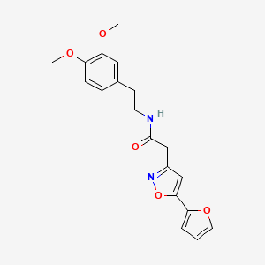 molecular formula C19H20N2O5 B2704700 N-[2-(3,4-dimethoxyphenyl)ethyl]-2-[5-(furan-2-yl)-1,2-oxazol-3-yl]acetamide CAS No. 1105243-37-5