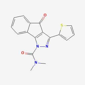 molecular formula C17H13N3O2S B2704767 N,N-Dimethyl(4-oxo-3-(2-thienyl)indeno[2,3-D]pyrazolyl)formamide CAS No. 1023536-43-7