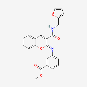 molecular formula C23H18N2O5 B2704771 methyl 3-({(2Z)-3-[(furan-2-ylmethyl)carbamoyl]-2H-chromen-2-ylidene}amino)benzoate CAS No. 1327181-13-4