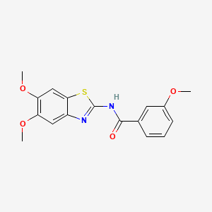 molecular formula C17H16N2O4S B2704798 N-(5,6-dimethoxy-1,3-benzothiazol-2-yl)-3-methoxybenzamide CAS No. 895435-97-9