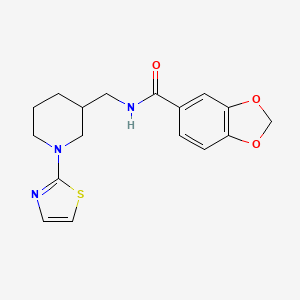 molecular formula C17H19N3O3S B2704809 N-{[1-(1,3-thiazol-2-yl)piperidin-3-yl]methyl}-2H-1,3-benzodioxole-5-carboxamide CAS No. 1705342-86-4