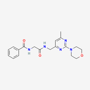 molecular formula C19H23N5O3 B2704817 N-(2-(((6-methyl-2-morpholinopyrimidin-4-yl)methyl)amino)-2-oxoethyl)benzamide CAS No. 1797224-39-5