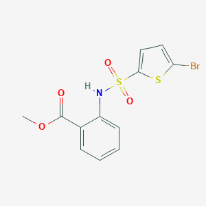 molecular formula C12H10BrNO4S2 B270483 METHYL 2-(5-BROMOTHIOPHENE-2-SULFONAMIDO)BENZOATE 