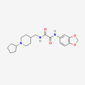 molecular formula C20H27N3O4 B2704832 N-(2H-1,3-benzodioxol-5-yl)-N'-[(1-cyclopentylpiperidin-4-yl)methyl]ethanediamide CAS No. 952976-31-7