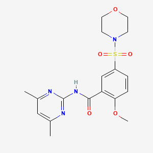 molecular formula C18H22N4O5S B2704833 N-(4,6-dimethylpyrimidin-2-yl)-2-methoxy-5-(morpholin-4-ylsulfonyl)benzamide CAS No. 940999-70-2