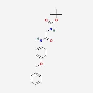 molecular formula C20H24N2O4 B2704875 tert-butyl N-({[4-(benzyloxy)phenyl]carbamoyl}methyl)carbamate CAS No. 220741-24-2