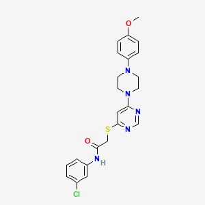 molecular formula C23H24ClN5O2S B2704897 N-(3-chlorophenyl)-2-({6-[4-(4-methoxyphenyl)piperazin-1-yl]pyrimidin-4-yl}sulfanyl)acetamide CAS No. 1251573-38-2