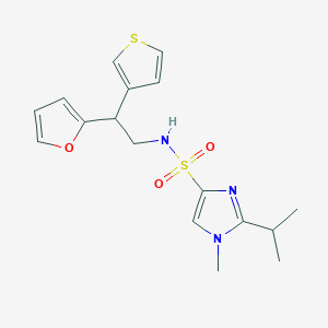 molecular formula C17H21N3O3S2 B2704901 N-(2-(furan-2-yl)-2-(thiophen-3-yl)ethyl)-2-isopropyl-1-methyl-1H-imidazole-4-sulfonamide CAS No. 2097900-33-7