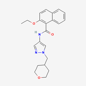 molecular formula C22H25N3O3 B2704924 2-ethoxy-N-{1-[(oxan-4-yl)methyl]-1H-pyrazol-4-yl}naphthalene-1-carboxamide CAS No. 1790197-82-8