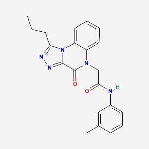 molecular formula C21H21N5O2 B2704930 2-(4-oxo-1-propyl-[1,2,4]triazolo[4,3-a]quinoxalin-5(4H)-yl)-N-(m-tolyl)acetamide CAS No. 1261004-60-7
