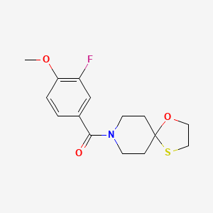 (3-Fluoro-4-methoxyphenyl)(1-oxa-4-thia-8-azaspiro[4.5]decan-8-yl)methanone