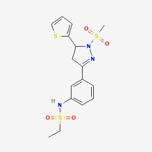 N-[3-(2-methylsulfonyl-3-thiophen-2-yl-3,4-dihydropyrazol-5-yl)phenyl]ethanesulfonamide