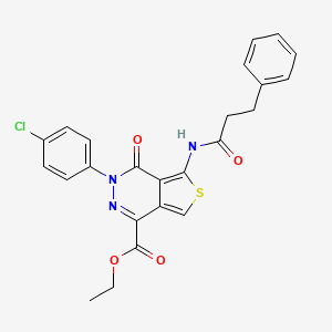 Ethyl 3-(4-chlorophenyl)-4-oxo-5-(3-phenylpropanamido)-3,4-dihydrothieno[3,4-d]pyridazine-1-carboxylate
