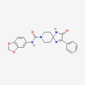 molecular formula C21H20N4O4 B2704951 N-(2H-1,3-benzodioxol-5-yl)-3-oxo-2-phenyl-1,4,8-triazaspiro[4.5]dec-1-ene-8-carboxamide CAS No. 1216567-45-1