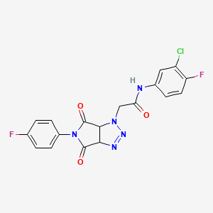 N-(3-chloro-4-fluorophenyl)-2-(5-(4-fluorophenyl)-4,6-dioxo-4,5,6,6a-tetrahydropyrrolo[3,4-d][1,2,3]triazol-1(3aH)-yl)acetamide
