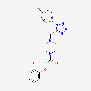 2-(2-fluorophenoxy)-1-(4-((1-(p-tolyl)-1H-tetrazol-5-yl)methyl)piperazin-1-yl)ethanone