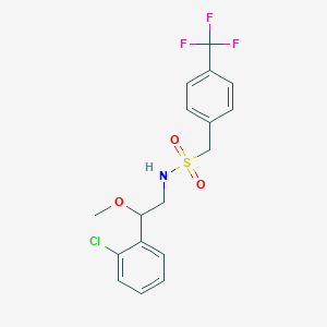 molecular formula C17H17ClF3NO3S B2705007 N-[2-(2-chlorophenyl)-2-methoxyethyl]-1-[4-(trifluoromethyl)phenyl]methanesulfonamide CAS No. 1788559-30-7