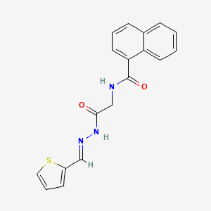 (E)-N-(2-oxo-2-(2-(thiophen-2-ylmethylene)hydrazinyl)ethyl)-1-naphthamide