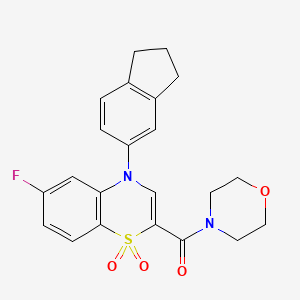 4-{[3,5-dimethyl-4-(piperidin-1-ylsulfonyl)-1H-pyrazol-1-yl]methyl}-N-(2-fluorophenyl)benzamide