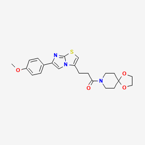 3-(6-(4-Methoxyphenyl)imidazo[2,1-b]thiazol-3-yl)-1-(1,4-dioxa-8-azaspiro[4.5]decan-8-yl)propan-1-one