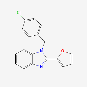 1-[(4-Chlorophenyl)methyl]-2-(furan-2-yl)benzimidazole