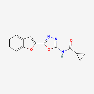 N-(5-(benzofuran-2-yl)-1,3,4-oxadiazol-2-yl)cyclopropanecarboxamide