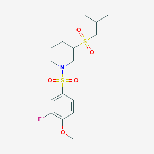 1-(3-Fluoro-4-methoxybenzenesulfonyl)-3-(2-methylpropanesulfonyl)piperidine