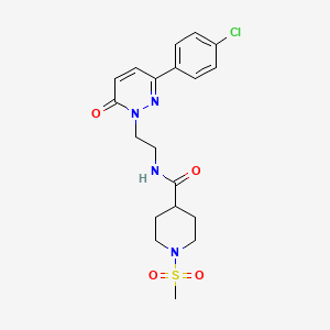 molecular formula C19H23ClN4O4S B2705030 N-(2-(3-(4-chlorophenyl)-6-oxopyridazin-1(6H)-yl)ethyl)-1-(methylsulfonyl)piperidine-4-carboxamide CAS No. 1219906-35-0