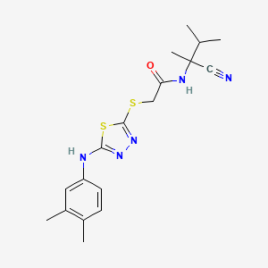 molecular formula C18H23N5OS2 B2705049 N-(2-cyano-3-methylbutan-2-yl)-2-[[5-(3,4-dimethylanilino)-1,3,4-thiadiazol-2-yl]sulfanyl]acetamide CAS No. 850460-77-4