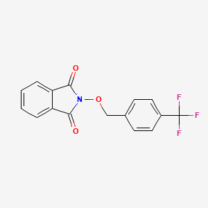 molecular formula C16H10F3NO3 B2705072 2-((4-(trifluoromethyl)benzyl)oxy)isoindoline-1,3-dione CAS No. 339096-92-3