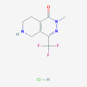 molecular formula C9H11ClF3N3O B2705092 2-Methyl-4-(trifluoromethyl)-5,6,7,8-tetrahydropyrido[3,4-d]pyridazin-1-one;hydrochloride CAS No. 2361872-18-4