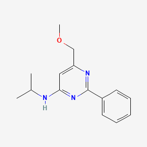 molecular formula C15H19N3O B2705099 N-isopropyl-6-(methoxymethyl)-2-phenyl-4-pyrimidinamine CAS No. 339279-03-7