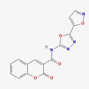 molecular formula C15H8N4O5 B2705118 N-(5-(isoxazol-5-yl)-1,3,4-oxadiazol-2-yl)-2-oxo-2H-chromene-3-carboxamide CAS No. 946281-41-0