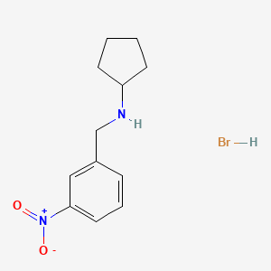 molecular formula C12H17BrN2O2 B2705136 N-(3-nitrobenzyl)cyclopentanamine hydrobromide CAS No. 1609409-00-8; 355382-02-4