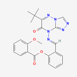 (E)-2-(((6-(tert-butyl)-7-oxo-[1,2,4]triazolo[4,3-b][1,2,4]triazin-8(7H)-yl)imino)methyl)phenyl 2-methoxybenzoate