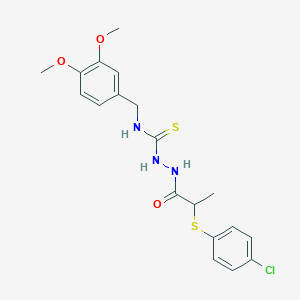 4-(3,4-Dimethoxybenzyl)-1-(2-(4-chlorophenylthio)propionyl)thiosemicarbazide