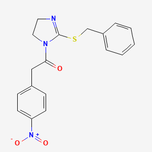 1-(2-(benzylthio)-4,5-dihydro-1H-imidazol-1-yl)-2-(4-nitrophenyl)ethanone