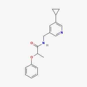 molecular formula C18H20N2O2 B2705156 N-[(5-cyclopropylpyridin-3-yl)methyl]-2-phenoxypropanamide CAS No. 2034205-25-7