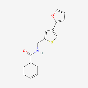 molecular formula C16H17NO2S B2705196 N-{[4-(furan-2-yl)thiophen-2-yl]methyl}cyclohex-3-ene-1-carboxamide CAS No. 2380057-03-2