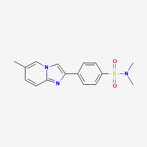 molecular formula C16H17N3O2S B2705200 N,N-dimethyl-4-(6-methylimidazo[1,2-a]pyridin-2-yl)benzenesulfonamide CAS No. 380875-29-6
