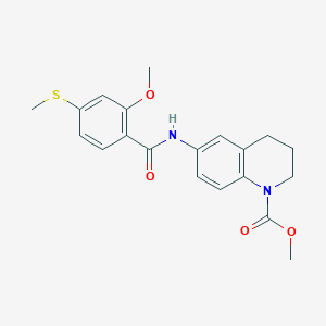 molecular formula C20H22N2O4S B270522 METHYL 6-[2-METHOXY-4-(METHYLSULFANYL)BENZAMIDO]-1,2,3,4-TETRAHYDROQUINOLINE-1-CARBOXYLATE 