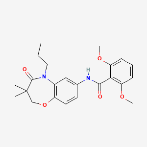 molecular formula C23H28N2O5 B2705224 N-(3,3-dimethyl-4-oxo-5-propyl-2,3,4,5-tetrahydro-1,5-benzoxazepin-7-yl)-2,6-dimethoxybenzamide CAS No. 921563-36-2