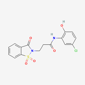 molecular formula C16H13ClN2O5S B2705231 N-(5-chloro-2-hydroxyphenyl)-3-(1,1,3-trioxo-2,3-dihydro-1lambda6,2-benzothiazol-2-yl)propanamide CAS No. 899757-48-3