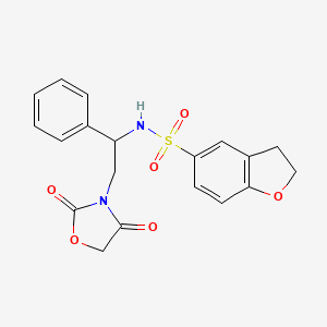 molecular formula C19H18N2O6S B2705235 N-[2-(2,4-dioxo-1,3-oxazolidin-3-yl)-1-phenylethyl]-2,3-dihydro-1-benzofuran-5-sulfonamide CAS No. 2034252-88-3