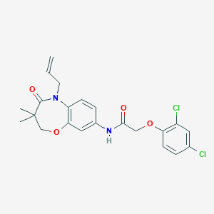 molecular formula C22H22Cl2N2O4 B2705247 N-(5-allyl-3,3-dimethyl-4-oxo-2,3,4,5-tetrahydrobenzo[b][1,4]oxazepin-8-yl)-2-(2,4-dichlorophenoxy)acetamide CAS No. 921565-51-7